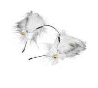 BCOATH White Fox Ears Hair Band with Artificial Wool and Cloth Material, Comfortable to Wear Stylish and Delicate Headband Decoration for Cosplay and Party Accessories