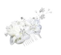 BCOATH White Rhinestone Hair Comb for Bridal Use Made of Alloy and Crystal Featuring Easy to Take and Put into Hair, Elegant Floral Headpiece for Prom and Anniversary Occasions