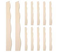 BCOATH Wood Wave Border Trims 12pcs Unfinished for DIY Craft Projects with Versatile Decorative Use on Wall Borders and Furniture