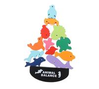 BCOATH Wooden Animal Balance Blocks Educational for Puzzle Bricks Creative Early Learning Plaything Safe Natural Material Cognitive Skill Development Game