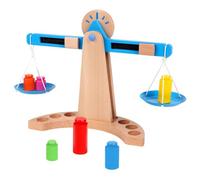 BCOATH Wooden Balance Scale Educational for Early Learning Creative Beech Wood Material Fun Gift for Boys