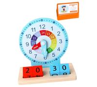 BCOATH Wooden Clock Educational Cognition Learning Aid for Safe Smooth Edges Montessori Teaching Tool for Kindergarten and Home Use