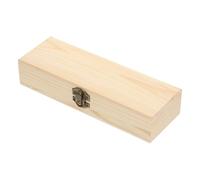 BCOATH Wooden DIY Oblong Pencil Storage Box, Practical Wood Storage Container for Stationery, Multipurpose Pen Holder Case for Home and Office Organization