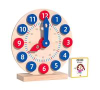 BCOATH Wooden Educational Clock for Montessori Learning Tool Natural Sturdy Wood Material Early Cognitive Development Play Clock for Boys and Practical Teaching Aid