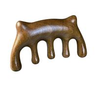 BCOATH Wooden Five-Tooth Cat Massage Comb Handheld Scalp Acupoint Massager Meridian Head Scraping Tool for Pet Relaxation and Grooming