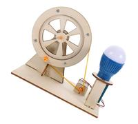 BCOATH Wooden Hand Crank Generator DIY Science Kit for Manual Assembly Educational with Electricity Output Wood Material Enhances Concentration and Analytical Skills Stem Random Color