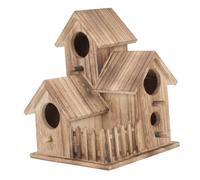 BCOATH Wooden Parakeet Nesting House for Garden Outdoor Use Weather Resistant Bird Breed Cottage with Wide Entrance Shelter and Hideaway for Parrots and Small Birds Rustic Style