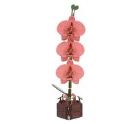 BCOATH Wooden Phalaenopsis Flower Puzzle DIY Craft Kit with Vase Buildable Botanical Bouquet Model Wood Plant Assembling for Adults and Creative Floral Art Decoration and Set