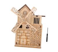 BCOATH Wooden Puzzle with Windmill Music Box for Creative Handcrafted Enhances Logical Thinking and Fine Motor Skills Safe Rounded Edges Birthday Present
