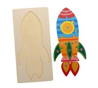 BCOATH Wooden Rocket Puzzle Educational Jigsaw for Early Learning Plaything Enhances Motor Skills and Spatial Reasoning Development