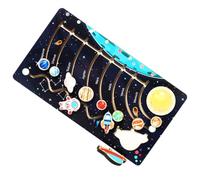 BCOATH Wooden Solar System Puzzle Educational Cognitive for Years Old Early Learning Planet Maze Plaything for Hand-eye Coordination and Astronomy Awareness