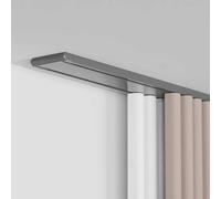 Bcofo Double Row Curtain Track Silent Heavy Duty Drop Ceiling Curtain Track for Curtains-Room Divider for Living Room Bedroom Hospital Easy Install(Gray,2.5m(8.2ft))