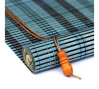 BcofoA Natural bamboo roller blinds, blue bamboo blinds, hand-woven, suitable for decoration in various places, customizable bamboo blinds. (Size : 60x120cm/24x47in)