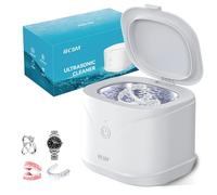 BCOM Jewelry Cleaner, Retainer Cleaner Ultrasonic Machine 46kHz, Ultrasonic Jewelry Cleaner Professional Portable for Dental Retainer Pod, Mouth Guard, Watch, Ring, Jewelry