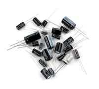 BCOMFY 100pcs New 10/16/25/35/50/63/100V 0.1/0.22/0.47/1/2.2/3.3/4.7/10/22/33/47/100/470UF Aluminum Electrolytic Capacitor DIP-2(25V 10UF 4x7)