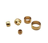 BCOMFY 10pc Brass Double Taper Ferrule 4 6 8 10 12 14 20mm OD Compression Sleeve Seal Ring Fittings Tube Centralized Lubrication System(14mm)
