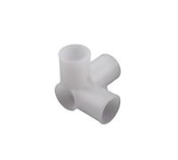 BCOMFY 4pcs Plastic Inner Diameter 12mm 16mm 20mm 25mm PE Tee Connector Four Five Way Joint Pipe Adapter Wardrobe Fittings(4 Way Connector,Inner Diameter 16mm)