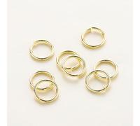 BCOMFY 50-200Pcs 14K/18K Gold Plated Brass Open Jump Rings Split Rings Connector For Jewelry Making Accessories Findings Supplies(14K Gold,0.9x8mm 100Pcs)