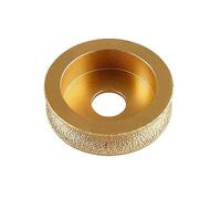 BCOMFY D=75mm Stone Grinding Wheel Semi-Circle Grinding Wheel Marble Granite Stone Trimming Brazed Diamond Angle Grinder Grinding Disc (Size : 15mm)