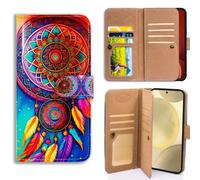 Bcov Case For Galaxy A27 5G,Colorful Mandala Floral Dream Catcher Multifunction Leather Phone Case Wallet Flip Cover with Multi Card Slots Pocket Wrist Strap for Samsung Galaxy A27 5G