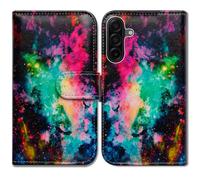 Bcov Case For Galaxy A27 5G,Colorful Universe Sky Leather Flip Phone Case Wallet Cover with Card Slot Holder Kickstand Case For Samsung Galaxy A27 5G