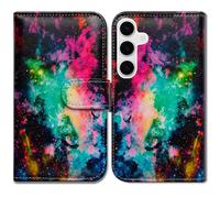 Bcov Case For Galaxy A37 5G,Colorful Universe Sky Leather Flip Phone Case Wallet Cover with Card Slot Holder Kickstand Case For Samsung Galaxy A37 5G