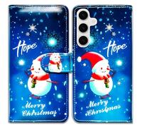 Bcov Case For Galaxy S26 Plus,Christmas Snowman Hope Leather Flip Phone Case Wallet Cover with Card Slot Holder Kickstand For Samsung Galaxy S26+