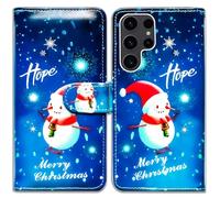 Bcov Case For Galaxy S26 Ultra,Christmas Snowman Hope Leather Flip Phone Case Wallet Cover with Card Slot Holder Kickstand For Samsung Galaxy S26 Ultra