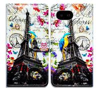Bcov Case For Pixel 10a,Paris Eiffel Tower Postcard Bird Leather Flip Phone Case Wallet Cover with Card Slot Holder Kickstand Case For Google Pixel 10a