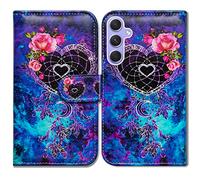 Bcov Galaxy A54 Case, Dream Catcher Flower Space Leather Flip Phone Case Wallet Cover with Card Slot Holder Kickstand For Samsung Galaxy A54 5G