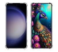 Bcov Galaxy A55 5G Case,Colorful Peacock Mandala Flowers Drop Protection Shockproof Case TPU Full Body Protective Scratch-Resistant Cover for Samsung Galaxy A55 5G