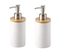 Bcowtte 2 x 400 ml ceramic soaps, Nordic style, lotion soaps for kitchen and bathroom, white