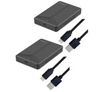 Bcowtte 2 x USB 3.1 Mobile Hard Drive Box 2.5 SATA Hard Drive Box SSD Enclosure Support 15 mm Hard Drive for Computer Notebook