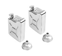Bcowtte 2X Mini Stainless Steel 5Oz Hip Flask Liquor Whiskey Alcohol Fuel Gas Gasoline Can