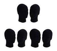 Bcowtte Polystyrene Black Foam Men's Model Mannequin Dummy Stand Shop Display Hat 6 x Black