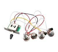 Bcowtte Strat Guitar Wiring Harness Pre-Wired 3 Potentiometers 500K 1 Volume 2 Tone Control Knobs 5 Way Switch Replacement Accessories for Electric Guitar