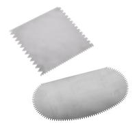 BCP Set of 2 Stainless Steel Serrated Scraper Crafts Tool for Sculpture Ceramic