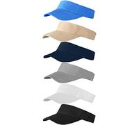 Bcpress 6 Pack Sun Visor Hats Sun Visors Sports Sun Hat Golf hat One Size Adjustable Cap for Women and Men (Color Set 5)