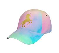 BCQJNB Baseball Cap Snapback Hats Adjustable Trucker Hat for Men Women, Unicorn Cute Golden, One size