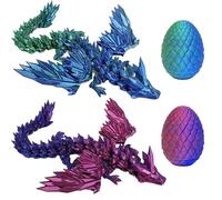BCQTD 2 Pcs Winged Dragon Inside Surprise Egg Fun Collectible Toy Gift for Kids and Adults,3D Printed Fantasy Dragons, 3D Printed Dragon in Egg,Ideal for Easter Birthdays and Holiday Decorations