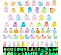 BCQTD 70PCS Mini Luminous Resin Animals,Over 20 styles Tiny Animals Miniature Little Small Resin Animal Figures Bulk Glow in the Darkfor Garden Landscape Dollhouse Decor DIY Craft(Random style)