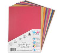 BCreative A3 Sugar Paper 100 Sheets 10 Colours 100gsm Recycled Craft Paper