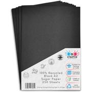 BCreativetolearn A2 Black Sugar Paper 100gsm 250 Sheets 42 x 59.4 cm - 100% Recycled Paper for Drawing, Arts, Crafts & Classroom Use