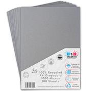 BCreativetolearn A4 Greyboard 21 x 29.7 cm 1000 Micron (1mm) 100 Sheets - Thick Recycled Mount Board for Backing, Model Making & Presentation