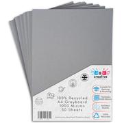 BCreativetolearn A4 Greyboard 21 x 29.7 cm 1000 Micron (1mm) 50 Sheets - Thick Recycled Mount Board for Backing, Model Making & Presentation
