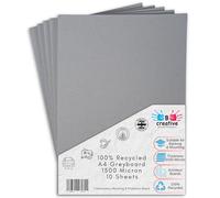 BCreativetolearn A4 Greyboard 21 x 29.7 cm 1500 Micron (1.5mm) 10 Sheets - Extra Thick Recycled Mount Board for Backing, Model Making & Presentation
