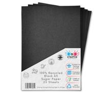 BCreativetolearn Recycled A3 Black Sugar Paper 100gsm 25 Sheets 42 x 29.7 cm - 100% Recycled Paper for Drawing, Arts, Crafts & Classroom Use