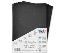 BCreativetolearn Recycled A3 Black Sugar Paper 50 Sheets, Great Arts and Crafts for Drawing, Painting & Scrapbooking Supplies. 42 x 29.7cm Sheet Size