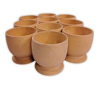 BCreativetolearn Wooden Egg Cups for Crafts 10 Pack, Beach Wood Egg Holders, Make Your Own Personalised Egg Cups & Hold Decorated Eggs, Easter Egg Crafts for Kids.