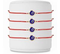 BCS Evil Eye Bracelets Adjustable Red String Amulet for Women Men Authentic Turkish Handmade Glass Bead Good Luck Protection Charm One Size Fits All - Navy Blue (4 Pieces)